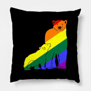 Mama Bear LGBT Rainbow Flag Pillow