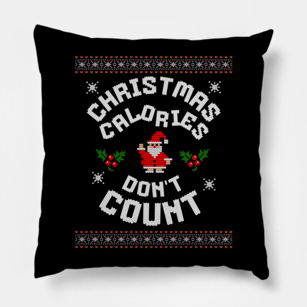 Christmas Calories Funny Holiday Tee Pillow by TurnEffect