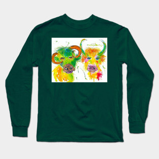 Quirky Colourful Bulls Long Sleeve T-Shirt