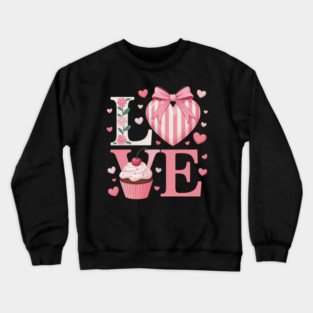 Concha Love Valentine's Day Mexican Sweet Pan Dulce Lover Crewneck Sweatshirt