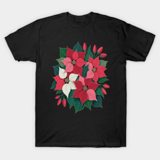 Festive Poinsettia Winter Bloom T-Shirt