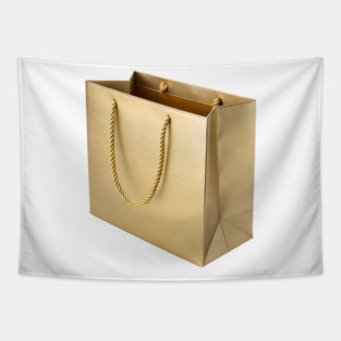 Elegant Gold Luxury Shopping Gift Bag Tapestry