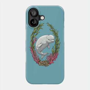 Beluga Whale Kelp And Coral Vintage Art Phone Case