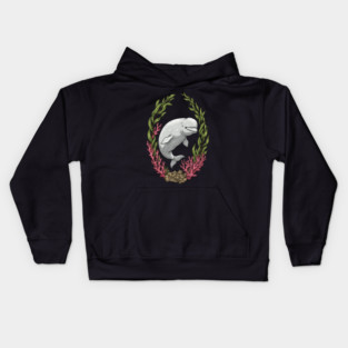 Beluga Whale Kelp And Coral Vintage Art Kids Hoodie