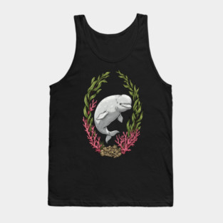 Beluga Whale Kelp And Coral Vintage Art Tank Top