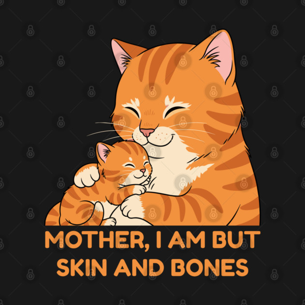 Mother, I Am But Skin and Bones Cute Cat Hug by Creatifly Graphic Tees