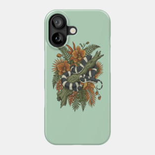 Banded Krait Tropical Orchids Vintage Art Phone Case