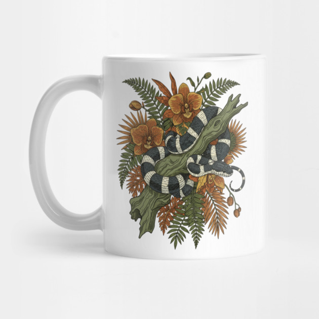 Banded Krait Tropical Orchids Vintage Art by BirdsnStuff