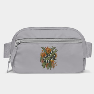 Banded Krait Tropical Orchids Vintage Art Bag