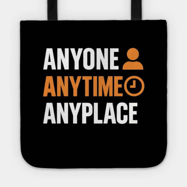 Anyone Anytime Funny Gym Workout Athlete Sports Training Tote by logiamerch