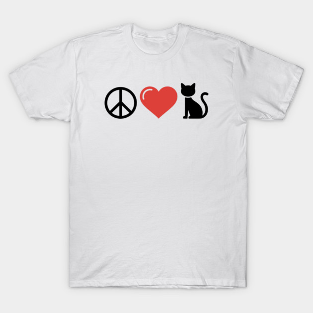 Peace Love Cats T-Shirt by CreativeSage