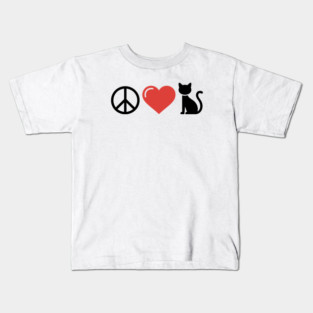 Peace Love Cats Kids T-Shirt