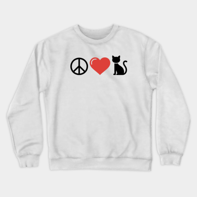 Peace Love Cats Crewneck Sweatshirt by CreativeSage