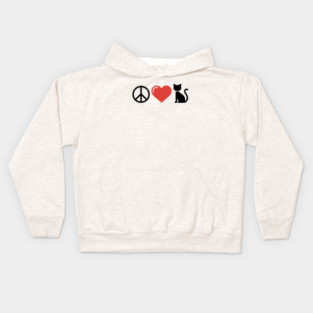 Peace Love Cats Kids Hoodie