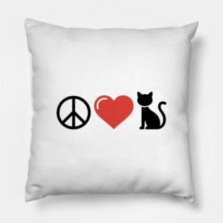 Peace Love Cats Pillow