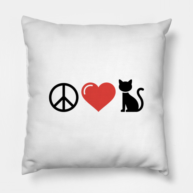 Peace Love Cats Pillow by CreativeSage