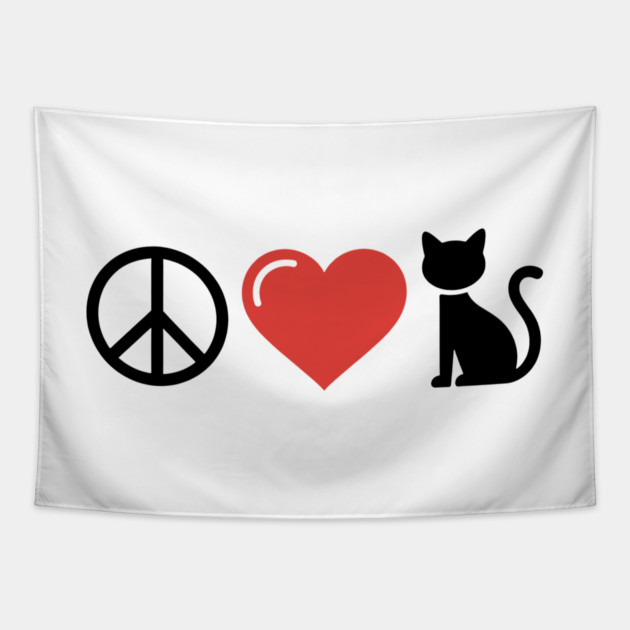 Peace Love Cats Tapestry by CreativeSage