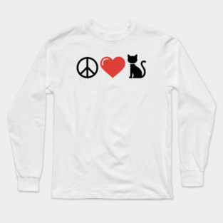Peace Love Cats Long Sleeve T-Shirt