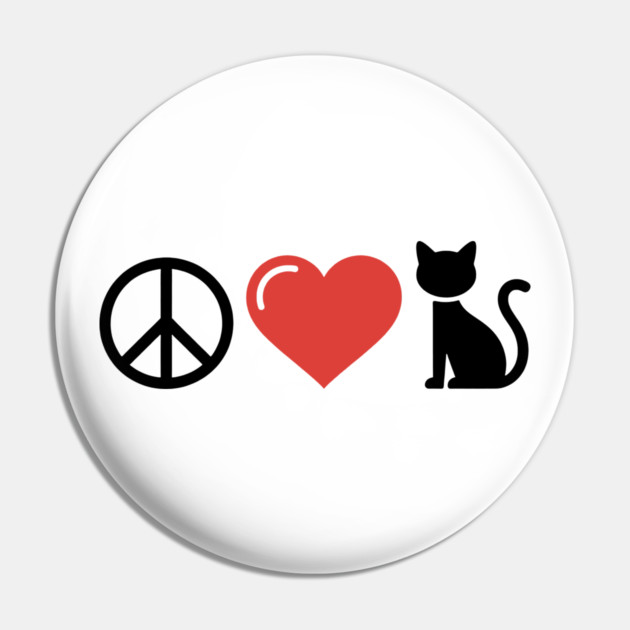 Peace Love Cats Pin by CreativeSage