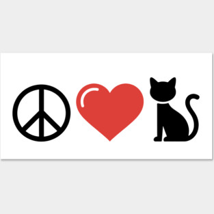 Peace Love Cats Posters and Art