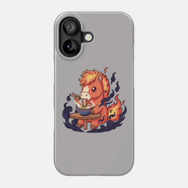 Horse Eating Ramen Phone Case by CreativeSage