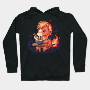 Horse Eating Ramen Hoodie