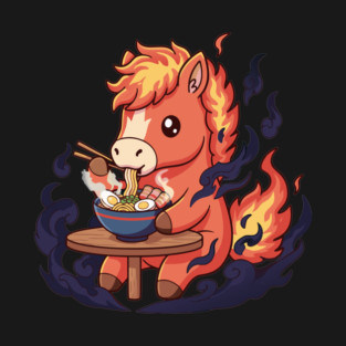 Horse Eating Ramen T-Shirt