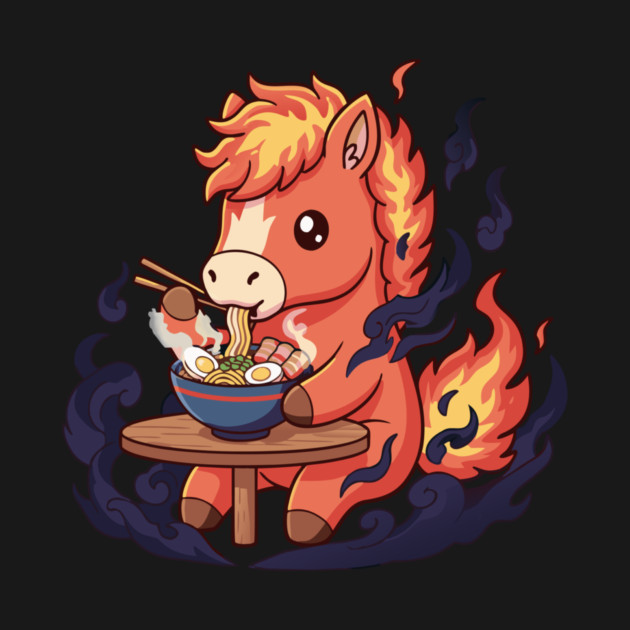 Horse Eating Ramen by CreativeSage