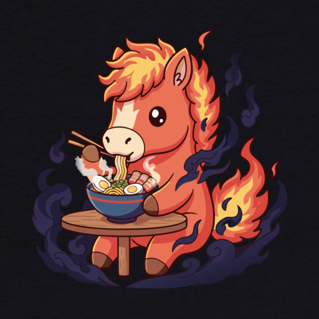Horse Eating Ramen by CreativeSage