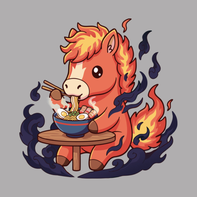 Horse Eating Ramen by CreativeSage