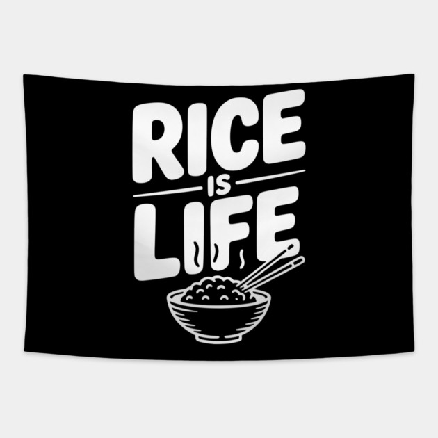 Rice Is Life Tapestry by Frank Ring