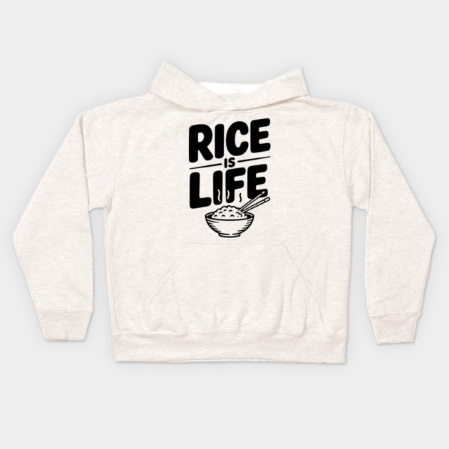 Rice Is Life Kids Hoodie by Frank Ring