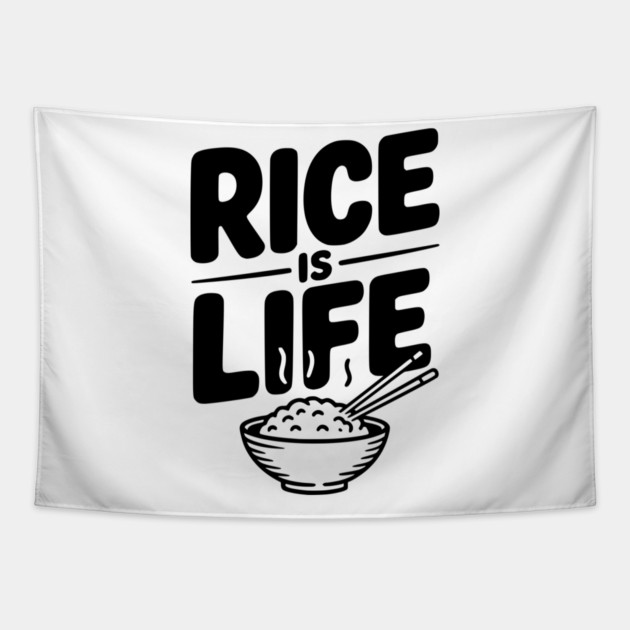 Rice Is Life Tapestry by Frank Ring