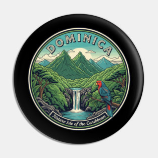 Dominica Caribbean Nature Vintage Travel Badge Pin