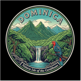 Dominica Caribbean Nature Vintage Travel Badge Posters and Art