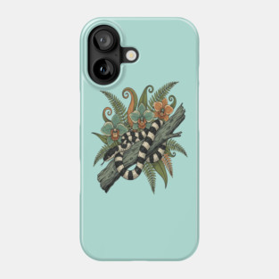 Banded Krait Orchids Fiddlehead Ferns Vintage Art Phone Case