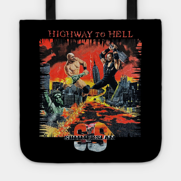 Stone Cold Steve Austin - Undertaker - Highway to Hell - Summer Slam Tote by nicklower