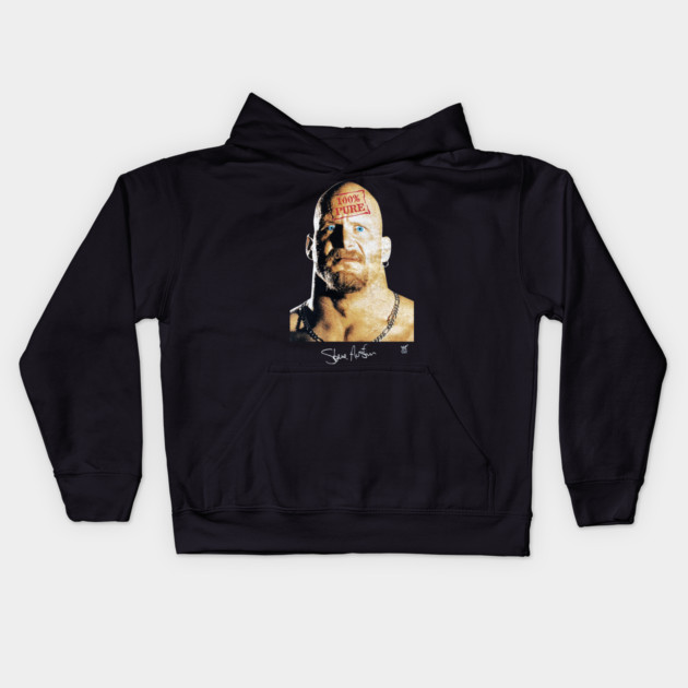 Stone Cold Steve Austin - 100% Pure - Wrestling Kids Hoodie by nicklower