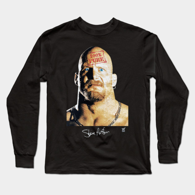 Stone Cold Steve Austin - 100% Pure - Wrestling Long Sleeve T-Shirt by nicklower