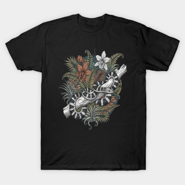 Malayan Krait Snake Vintage Illustration T-Shirt by BirdsnStuff
