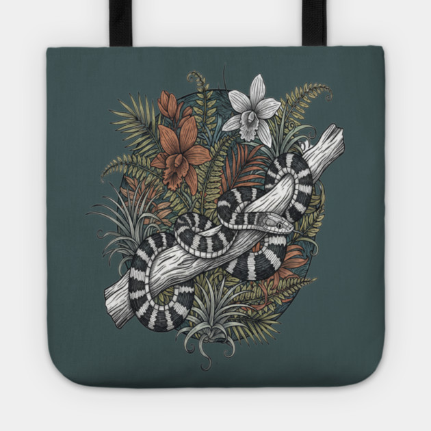 Malayan Krait Snake Vintage Illustration Tote by BirdsnStuff