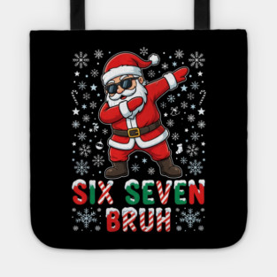 Six Seven Bruh Dabbing Santa 67 Christmas Tote