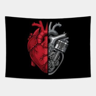 Engine of the Heart Half Flesh Half Machine Tapestry