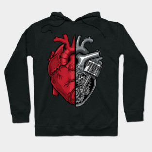 Engine of the Heart Half Flesh Half Machine Hoodie