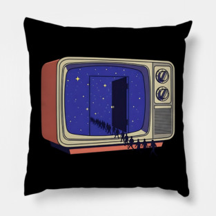 Cosmic Channel Retro TV Portal Pillow