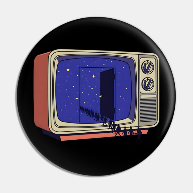 Cosmic Channel Retro TV Portal Pin by Designed By Marty