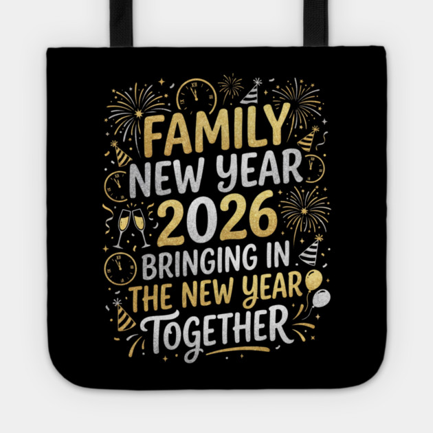 Family New Year 2026 Bringing in The New Year Together Tote by Creatifly Graphic Tees