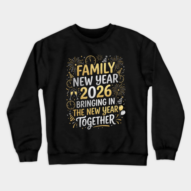 Family New Year 2026 Bringing in The New Year Together Crewneck Sweatshirt by Creatifly Graphic Tees