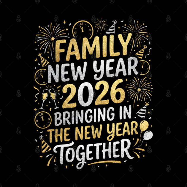 Family New Year 2026 Bringing in The New Year Together by Creatifly Graphic Tees