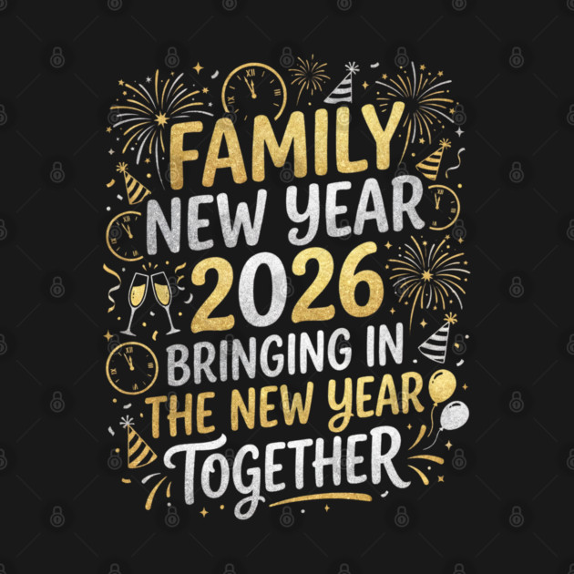 Family New Year 2026 Bringing in The New Year Together by Creatifly Graphic Tees